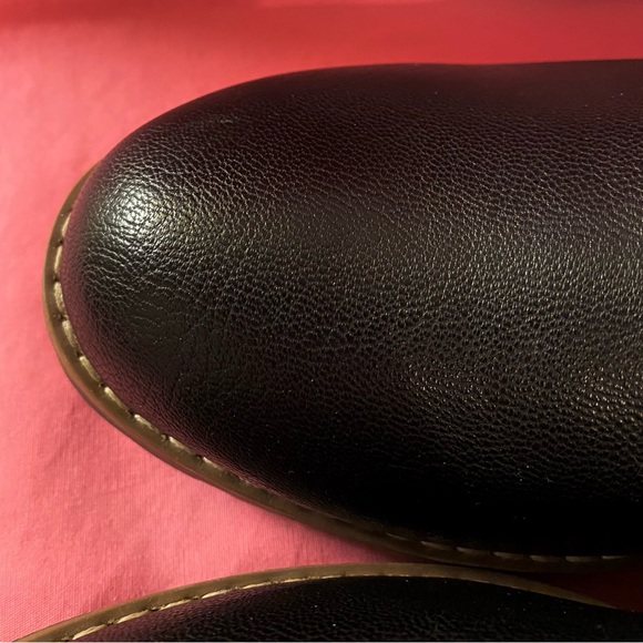 Nautica Boots Black Cream Faux Leather Suede Shearling Women 9.5 Men 8 Cozy Chic - Picture 10 of 13